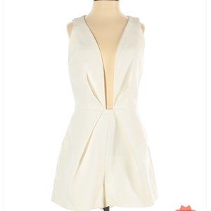 Finders Keepers White Plunge Bridal or Bachelorette Romper